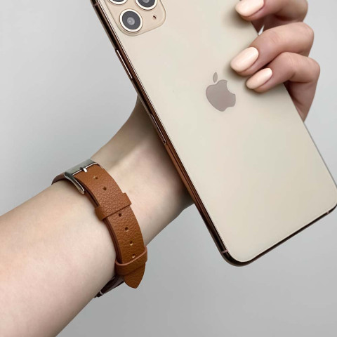 Кожаный ремешок V-Leather для Apple Watch 38/40/41mm Saddle brown